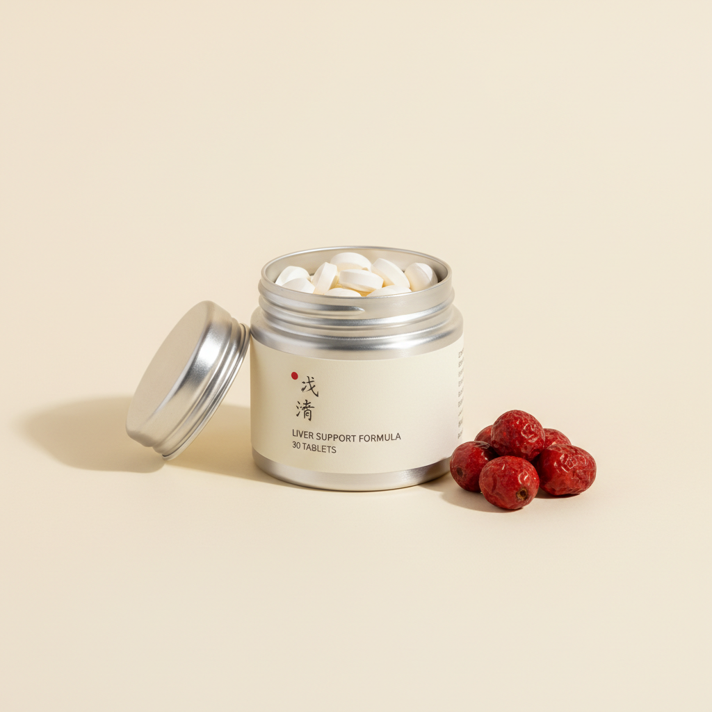 Aluminum tube of ivory tablets with red schisandra berries